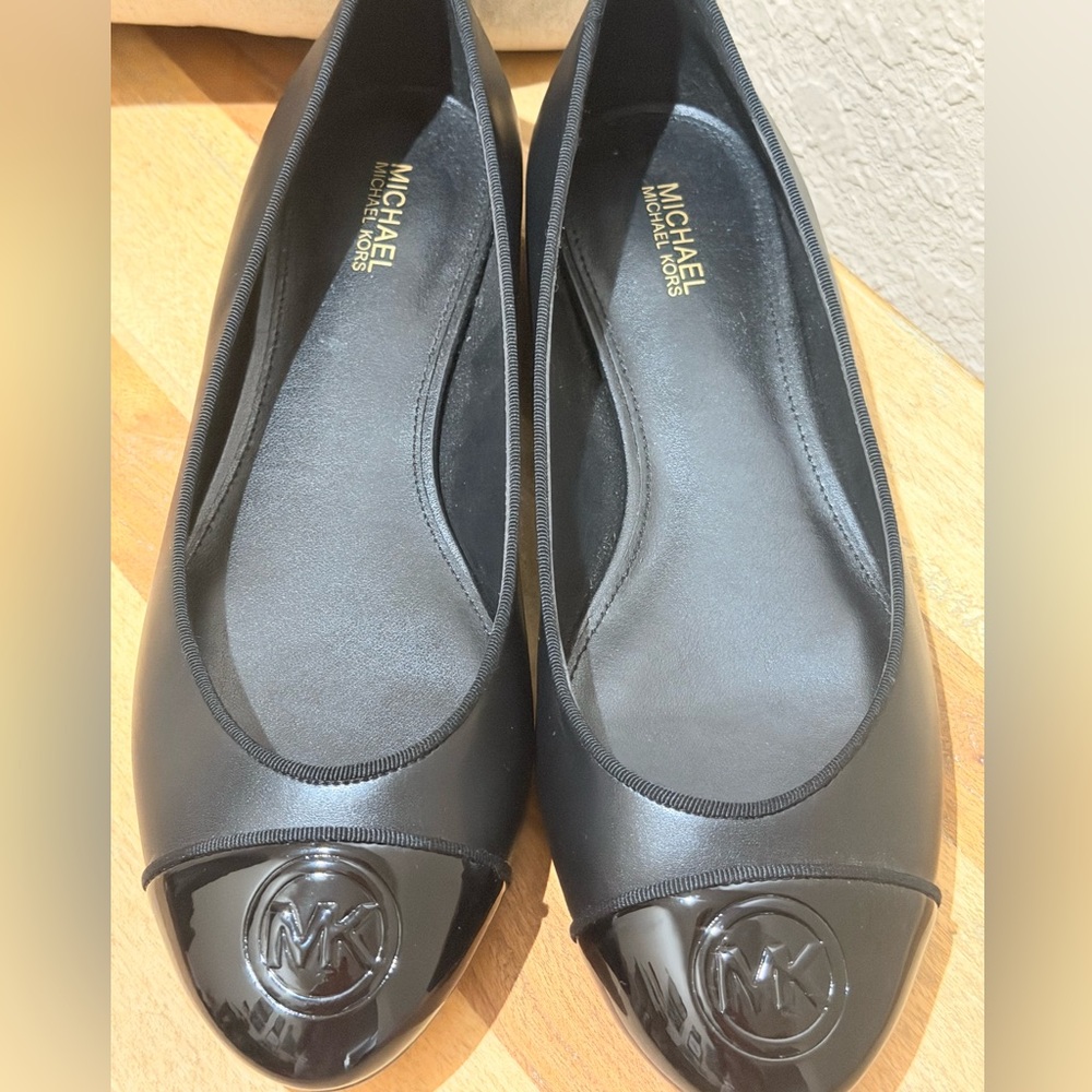 Michael Kors Black Leather Ballet Shoes
